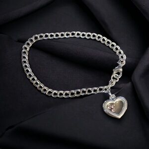 Floating crystals heart charm bracelet
